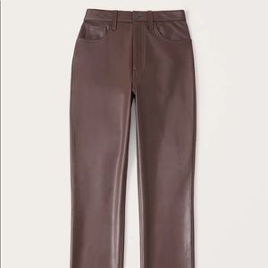 Abercrombie & Fitch Faux Leather 90s Straight Pants Curve Love 2 Short